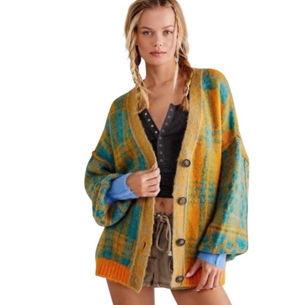 Free People Sepia Jaquard Cardigan